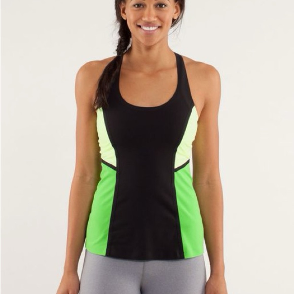 Lululemon Cool Racerback tank top in Black and Green